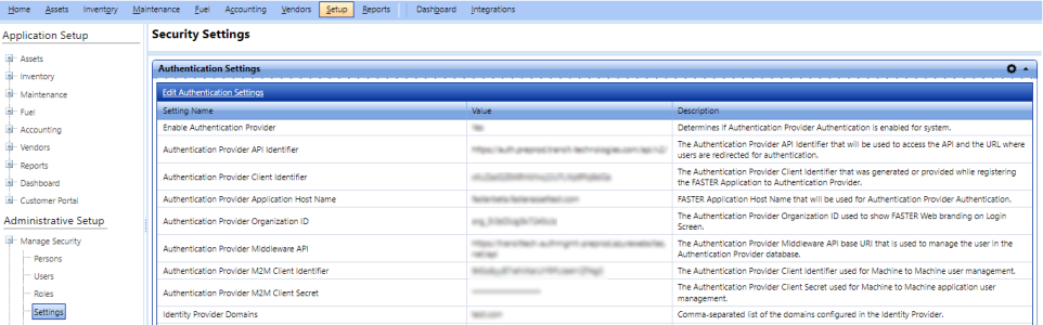 Authentication settings page auth0